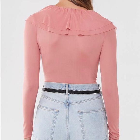 Forever 21 Pink Sheer Mesh Bodysuit - Picture 4 of 7